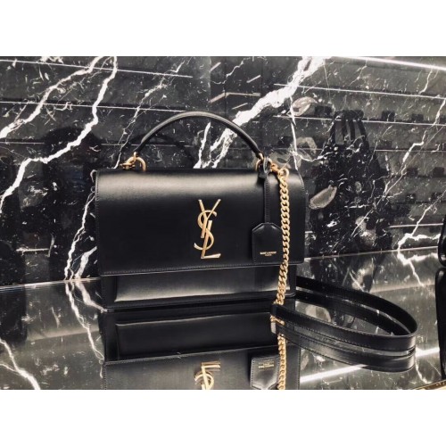 Yves Saint Laurent kalfsleren draagtas Y634723 zwart