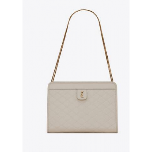 Yves Saint Laurent VICTOIRE BABY CLUTCH IN LEER Y357361 creme