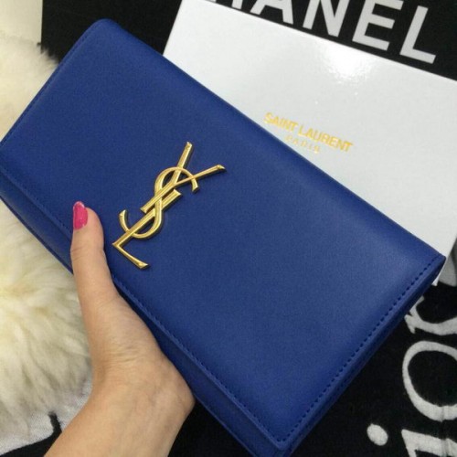 Yves Saint Laurent klassieke monogram clutch 30210 blauw