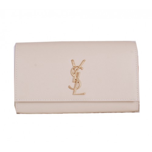 Yves Saint Laurent klassieke monogram clutch Y7131 gebroken wit