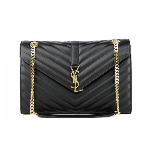 Yves Saint Laurent Classic Monogram Flap Bag Y2039 Zwart