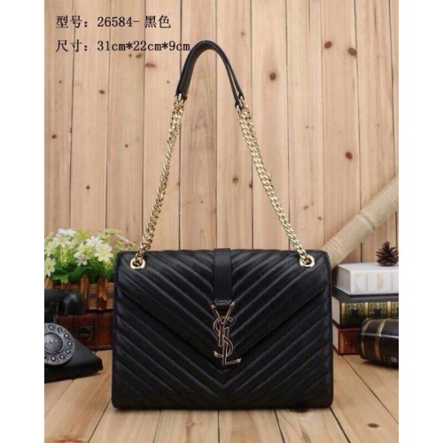 Yves Saint Laurent Classic Monogram Flap Bag Y26584 Zwart