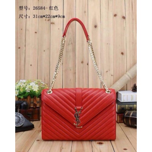 Yves Saint Laurent Classic Monogram Flap Bag Y26584 Rood