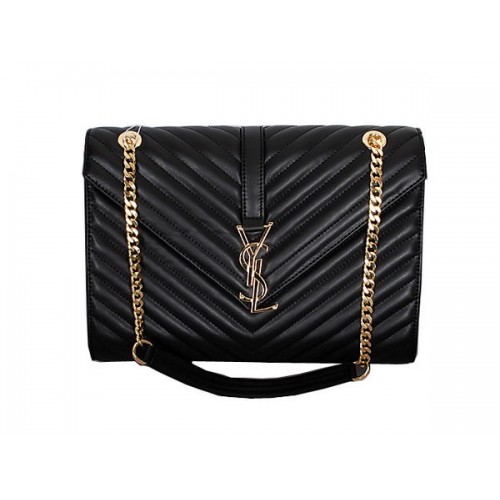 Yves Saint Laurent Classic Monogram Flap Bag Y8245 Zwart