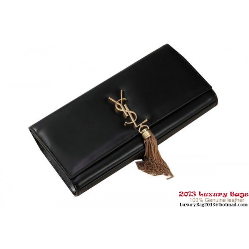 Yves Saint Laurent Classic Monogram Tassel Clutch Bag Y041 Zwart