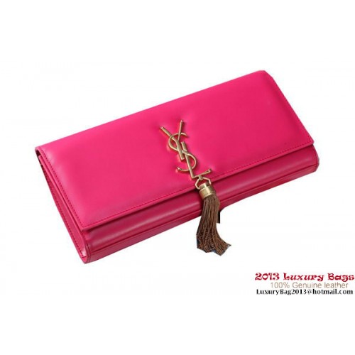 Yves Saint Laurent Klassieke Monogram Tassel Clutch Bag Y041 Roze
