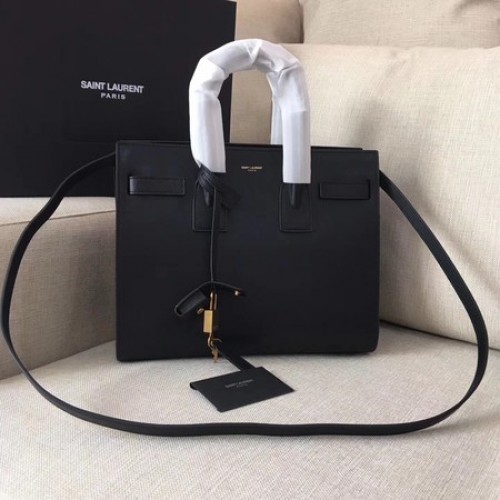 Yves Saint Laurent klassieke sac de jour tas glad leer Y398709 zwart