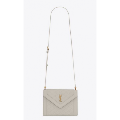 Yves Saint Laurent GABY MINI SATCHEL VAN GEWATTEERD LAMBSLEER 6855741 BLANC VINTAGE