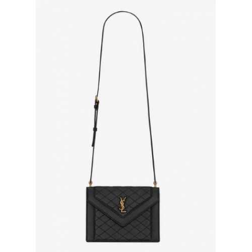 Yves Saint Laurent GABY MINI SATCHEL IN GEWATTEERD LAMSLACHT 6855741 zwart