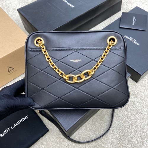 Yves Saint Laurent GABY SATCHEL IN GEWATTEERD LAMBSKIN 669308 zwart