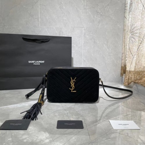 Yves Saint Laurent IN SUÈDE EN GLAD LEER Y520534E zwart