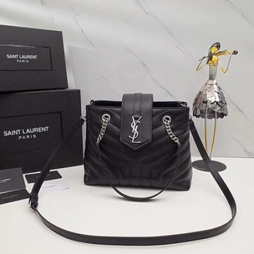 Yves Saint Laurent LOULOU originele leren draagtas 502717 zwart