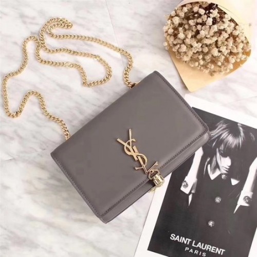 Yves Saint Laurent leren crossbody schoudertas Y311227 grijs