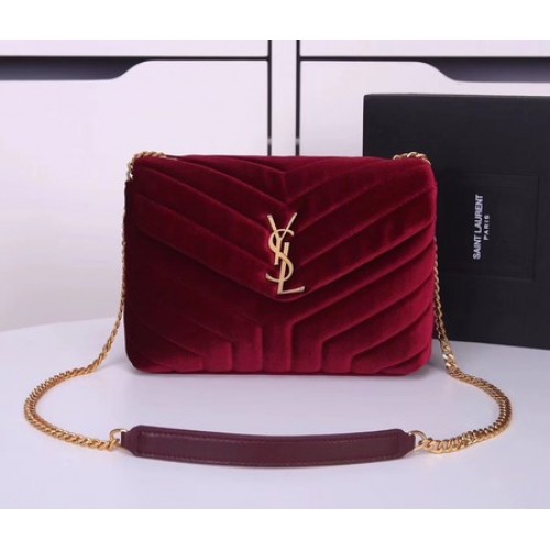 Yves Saint Laurent leren crossbody schoudertas Y487218 wijnrood