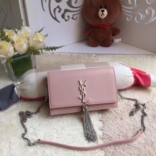 Yves Saint Laurent Leren Cross-body Schoudertas Y8011 Roze
