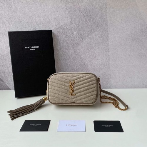 Yves Saint Laurent MINI IN GEWATTEERD LINNEN Y681158 grijs