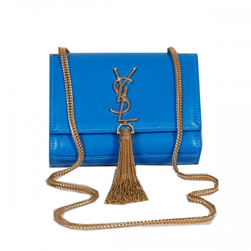 Yves Saint Laurent MINI Monogramme Cross-body Schoudertas Blauw