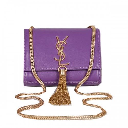 Yves Saint Laurent MINI Monogramme Cross-body Schoudertas Paars