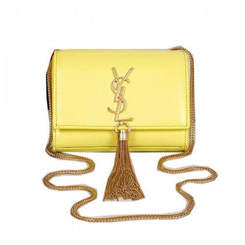 Yves Saint Laurent MINI Monogramme Cross-body Schoudertas Geel