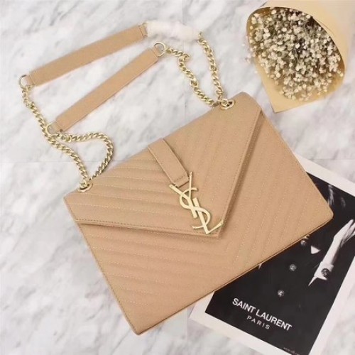 Yves Saint Laurent MONOGRAM Cannage Patterns schoudertas 26588 abrikoos