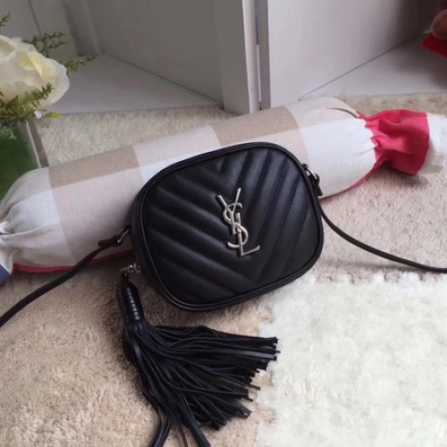 Yves Saint Laurent Monogram Leren Tas Y5804 Zwart