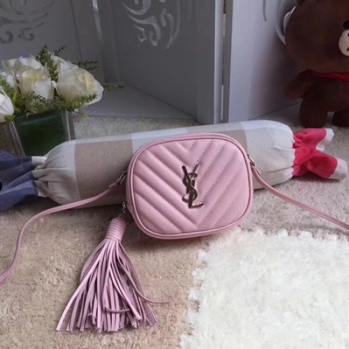 Yves Saint Laurent Monogram Leren Tas Y5804 Roze