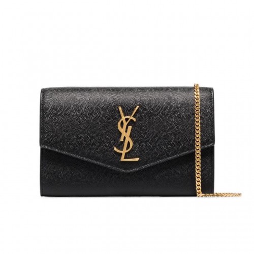 Yves Saint Laurent Monogramme Kalfsleren schoudertas 35961 Zwart