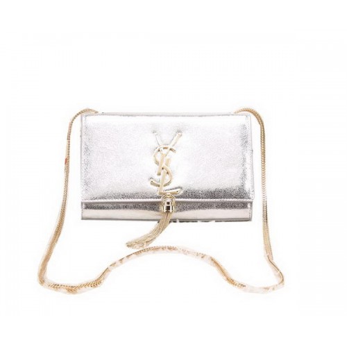 Yves Saint Laurent Monogramme Cross-body Schoudertas Zilver