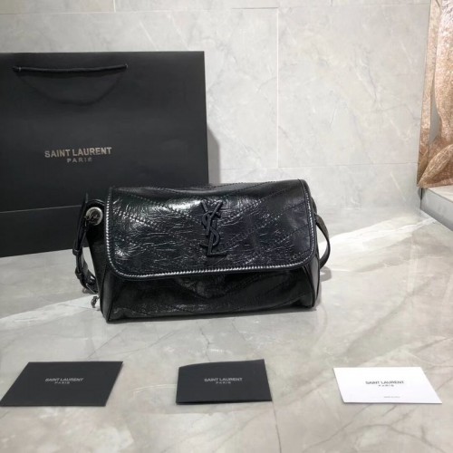 Yves Saint Laurent Niki leren schoudertas Y577124 zwart
