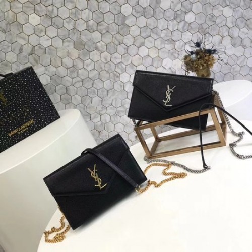 Yves Saint Laurent Original kalfsleren schoudertas 2822 zwart