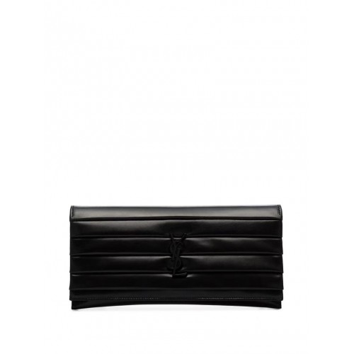 Yves Saint Laurent Originele leren clutch Y593168 Zwart