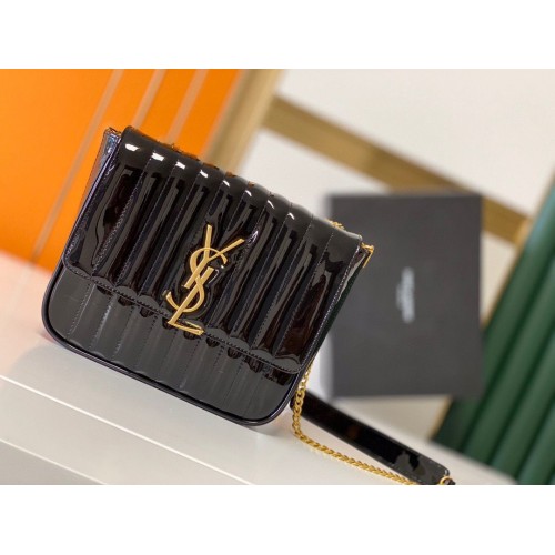 Yves Saint Laurent patent origineel leer grote Vicky tas 532595 zwart