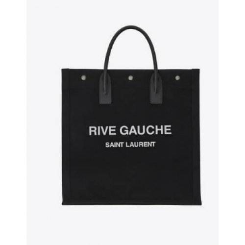 Yves Saint Laurent RIVE GAUCHE N/S WINKELTAS VAN KATOEN 9E1070 zwart