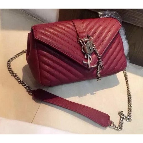 Yves Saint Laurent Small Classic Flap Bag met monogram Y20167 Bourgondië