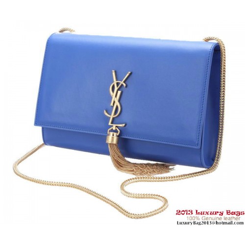 Yves Saint Laurent Small Monogramme Cross-body Schoudertas Y042 Blauw
