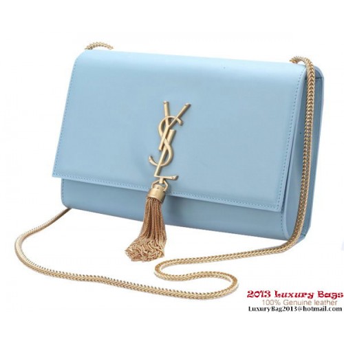 Yves Saint Laurent Small Monogramme Cross-body schoudertas Y042 Lichtblauw