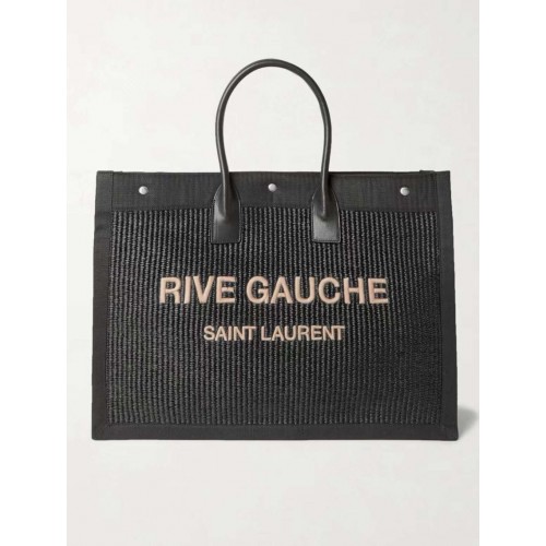 Yves Saint Laurent Tote Book Weave Boodschappentas D23698 Zwart