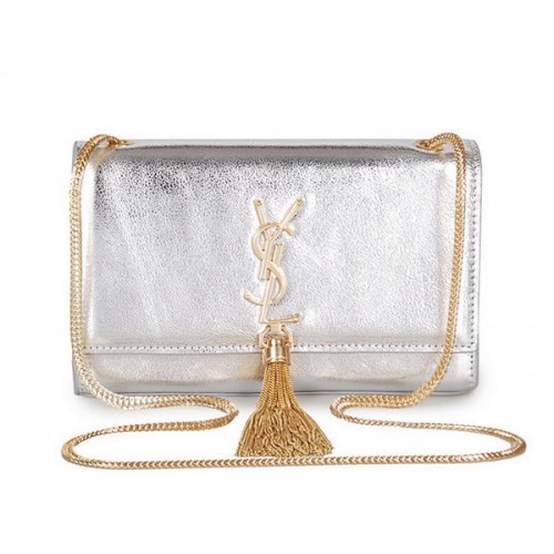 Yves Saint Laurent mini Monogram Cross-body schoudertas 326076 Zilver