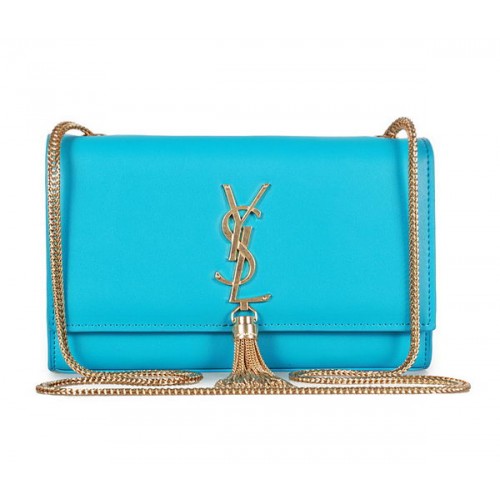 Yves Saint Laurent mini Monogram Cross-body schoudertas 326076 hemelsblauw