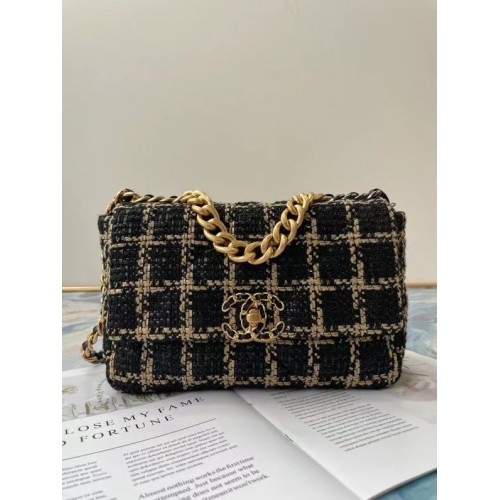 chanel 19 flap bag Tweed AS1160 AS1161 AS1162 zwart