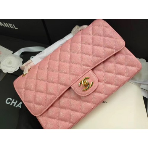 chanel flap bag Iridescent generfd kalfsleer & goudkleurig AS1112 roze