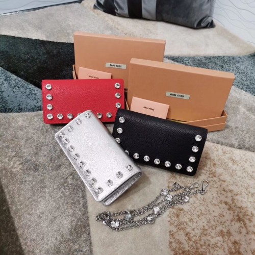 miu miu matelasse nappa lederen clutch 5DH044 rood